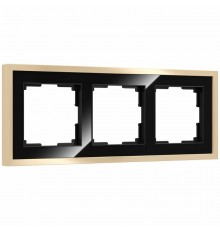 W0032852/ Электроустановочные изделия Рамка на 3 поста Baguette (черный/латунь) a060241 Werkel