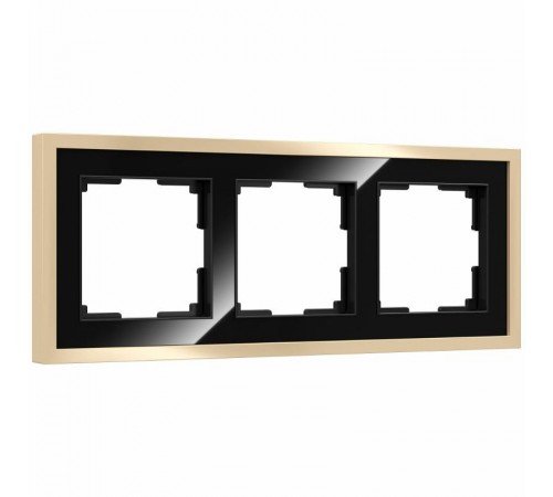 W0032852/ Электроустановочные изделия Рамка на 3 поста Baguette (черный/латунь) a060241 Werkel