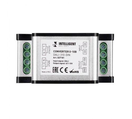 INTELLIGENT ARLIGHT Конвертер 0-10В DALI-310-DIN (AC 230V, DALI, 0-10)  027181  Arlight