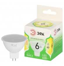 Лампа светодиодная  GREEN LINE LED MR16-6W-830-GU5.3 GL GU5.3 6 Вт софит теплый свет  Б0067076  ЭРА