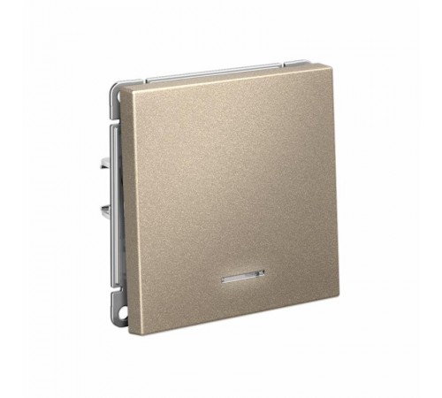 ArtGallery Шампань Выключатель 1-клавишный с подсветкой, 10АХ, механизм, быстрозажим. клем.  GAL000513S  SE