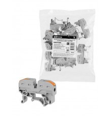 Соединительная проходная клемма СК-421 на DIN-рейку, серая, 4мм2 (10 шт/упак)  SQ0527-0045  TDM