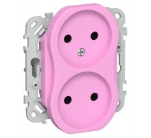 FLITE Розетка 2-ая без заземления без шторок быстрозажимные клеммы 10А РС02-1-ФлПр пурпурный  FI-R20-10-1-K99  IEK