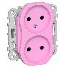 FLITE Розетка 2-ая без заземления без шторок 10А РС02-0-ФлПр пурпурный  FI-R20-10-K99  IEK