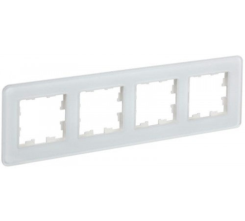 BRITE Рамка 4-ая РУ-4-2-Бр стекло белый RE  BR-M42-G-41-K01  IEK