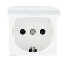 Розетка с з/к, шторками и крышкой (белый) LK45  851504-1  Ecoplast