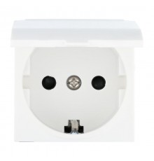 Розетка с з/к, шторками и крышкой (белый) LK45  851504  Ecoplast