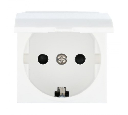 Розетка с з/к, шторками и крышкой (белый) LK45  851504-1  Ecoplast