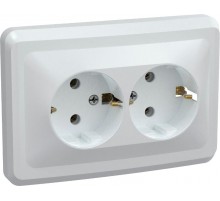 ВЕГА белый Розетка 2-местнаяс с/з 16А РС12-3-ВБ  ERV21-K01-16-DM  GENERICA