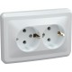 ВЕГА белый Розетка 2-местнаяс с/з 16А РС12-3-ВБ  ERV21-K01-16-DM  GENERICA