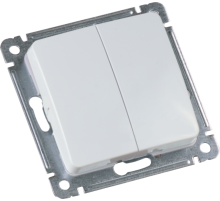 Выключатель скрытой установки, двухклавишный, механизм, цвет белый  ВС10-451  HEGEL