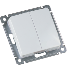 Выключатель скрытой установки, двухклавишный, механизм, цвет белый  ВС10-451  HEGEL