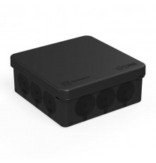 Коробка распределительная 100х100х40 мм IP66 12 вводов черная для прям монтажа двухкомпонент безгалоген (HF) UF (90шт/кор)  60-0303-9005  Промрукав