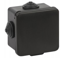 Распаячная коробка  KOR-65-65-50-4g-B открытой установки КОР 65х65х50мм черная с гермовводами 4 входа IP54 KOR-65-65-50-4g-B  Б0061797  ЭРА