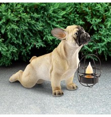 Светильник садовый ERASF22-04 из полистоуна Французский бульдог 33 см  Б0053353  ЭРА