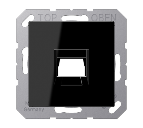 Kрышка для 1-го разъема; без видимого винта; подпружиненная шторка; термопласт; черный  A1569-15WESW  Jung