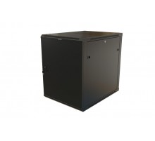 TWB-1868-SR-RAL9004 Шкаф настенный 19-дюймовый (19"), 18U, 908x600х800мм, металлич. дверь с замком, две боковые панели, черн. 475667  Hyperline