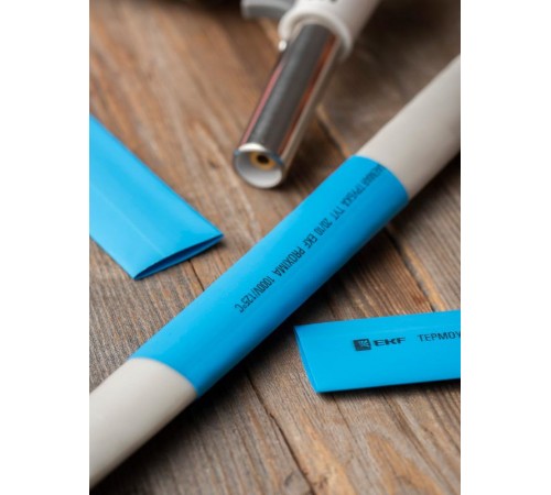 Термоусаживаемая трубка ТУТ нг 20/10 синяя EKF PROxima  tut-20-g  EKF