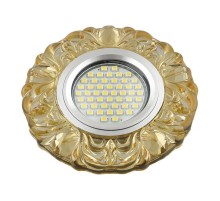 Светильник декор.встр Luciole DLS-L136 GU5.3 GLASSY/YELLOW GU5.3 доп.LED подсветка 3Втстекл. зерк./светло-желтый.  UL-00003863  Fametto