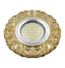 Светильник декор.встр Luciole DLS-L136 GU5.3 GLASSY/YELLOW GU5.3 доп.LED подсветка 3Втстекл. зерк./светло-желтый.  UL-00003863  Fametto
