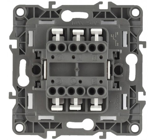 Переключатель ЭРА Серия 12 12-1112-05 перекрёстный двойной, 10АХ-250В, антрацит   Б0065297  ЭРА