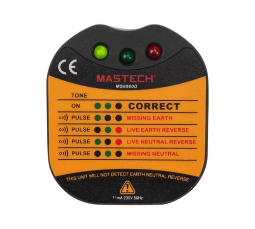 Тестер розеток MS6860D MASTECH  13-1260  REXANT