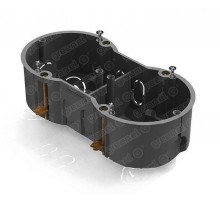 Коробка установочная 2-местная 141х70х45 для с/п в полых стенах (с саморезами, с металлическими зажимами)  GE40023  GE40023
