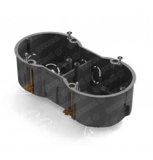 Коробка установочная 2-местная 141х70х45 для с/п в полых стенах (с саморезами, с металлическими зажимами)  GE40023  GE40023