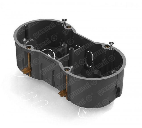 Коробка установочная 2-местная 141х70х45 для с/п в полых стенах (с саморезами, с металлическими зажимами)  GE40023  GE40023