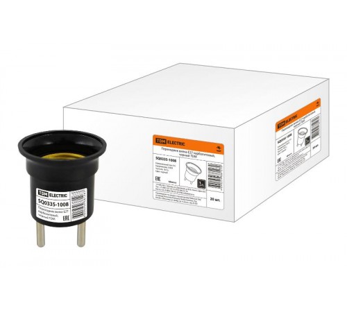 Переходник вилка-Е27 карболитовый, черный  SQ0335-1008  TDM