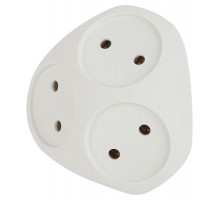 Разветвитель электрический SPx-3-W на 3 розетки без заземления 10А белый  Б0053481  ЭРА