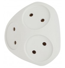 Разветвитель электрический SPx-3-W на 3 розетки без заземления 10А белый  Б0053481  ЭРА