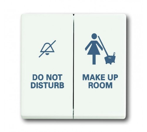 Клав. для мех. 2-клав.выкл./перекл./кнопки, с символом "Уборка/Не бесп.", серия solo/future, цвет белы бархат  1751-0-3023   2CKA001751A3023  ABB