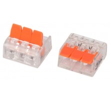 Клемма  NO-225-429 универсальная 221-413 компактная с рычагами 3-проводная 0.2-4 мм2 (упаковка 4 шт.)  Б0067915  ЭРА