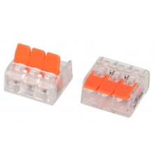 Клемма  NO-225-429 универсальная 221-413 компактная с рычагами 3-проводная 0.2-4 мм2 (упаковка 4 шт.)  Б0067915  ЭРА