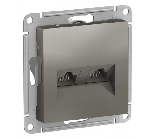 AtlasDesign Сталь Розетка 2-ая компьютерная RJ45+RJ45, кат.5E, механизм  ATN000985  SE