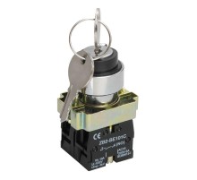 Переключатель LAY5-BG45 на 2 положения с ключом без фиксации   BSW80-BG-2-K02  IEK