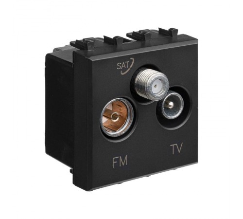 Розетка TV-FM-SAT модульная, "Avanti", "Черный матовый", 2 модуля  4412532  DKC