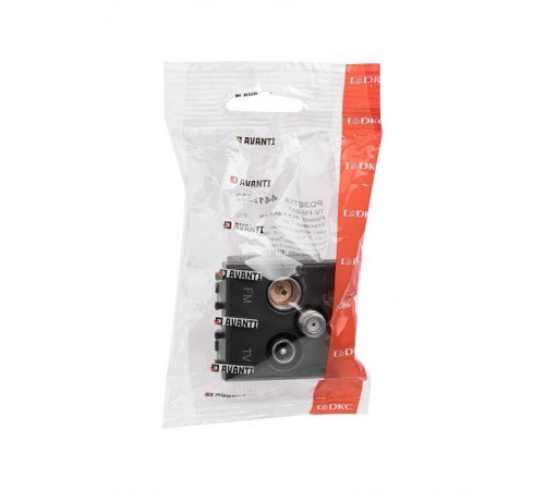 Розетка TV-FM-SAT модульная, "Avanti", "Черный матовый", 2 модуля  4412532  DKC