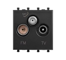 Розетка TV-FM-SAT модульная, "Avanti", "Черный матовый", 2 модуля  4412532  DKC