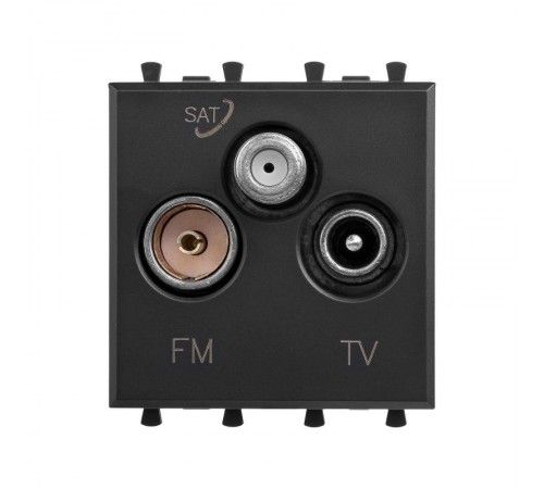Розетка TV-FM-SAT модульная, "Avanti", "Черный матовый", 2 модуля  4412532  DKC
