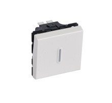 Переключатель на два направления без фиксации - со светодиодом - Программа Mosaic - 6 A - 2 модуля - антибактериальный  078716  Legrand