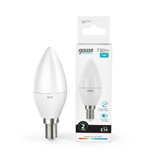 Лампа светодиодная LED 10Вт E14 220В 4100К Elementary свеча  33120  Gauss