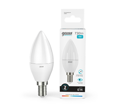 Лампа светодиодная LED 10Вт E14 220В 4100К Elementary свеча  33120  Gauss
