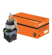 Переключатель BG45 черный 2 положения с ключом 1з+1р   SQ0703-0009  TDM