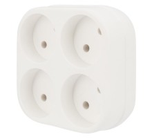 Четверник электрический 6А без заземления, белый  11-1072  NONAME_SDS