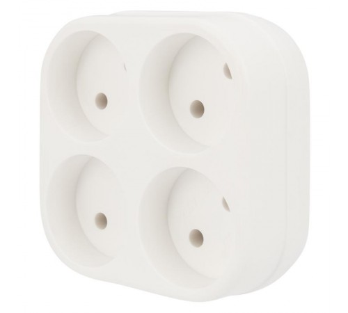 Четверник электрический 6А без заземления, белый  11-1072  NONAME_SDS