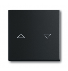 Клавиша для механизма выкл. жалюзи 2000/4 U и 2020/4 US, с маркировкой, серия solo/future, цвет чёрный бархат  1751-0-3036   2CKA001751A3036  ABB