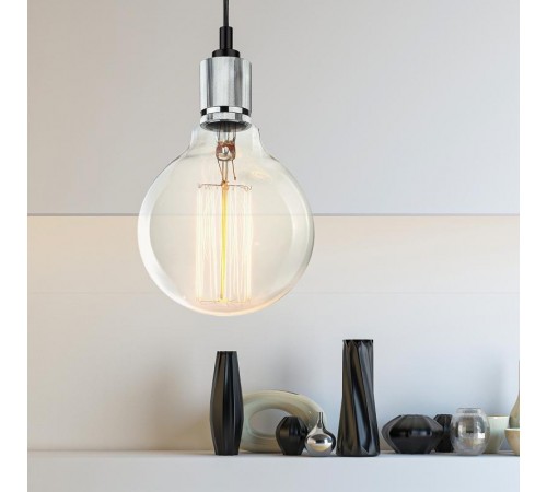 Светильник накладной подсветка PL13 E27 - 8 CH , цоколь Е27, провод 1 м, цвет хром (60/360)  Б0048529  ЭРА