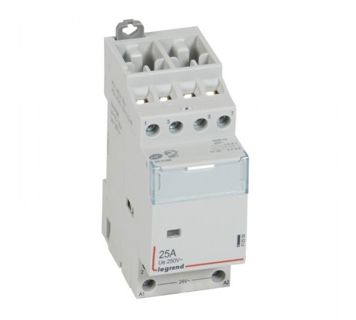 Контактор CX 4П 400В катушка 24В 25A 2НО+2НЗ 2 модуля, переменный ток АС 412509  Legrand